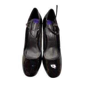 Madden Girl Mary Jane Heels Women's 8.5 Black Patent Platform Block Heel Pumps